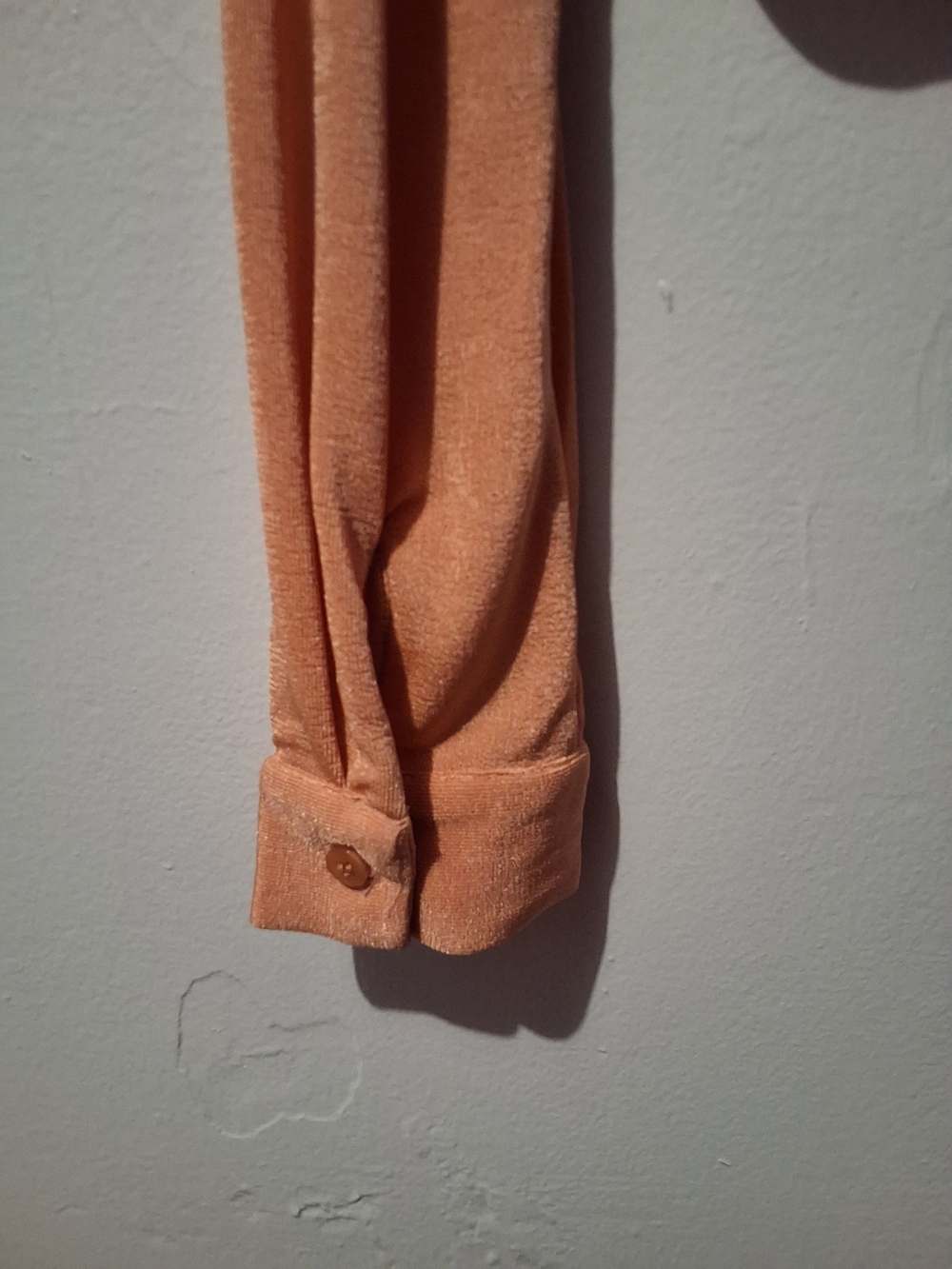 EVRI Peach Ruched Button-Front Collared Blouse - Picture 8 of 10